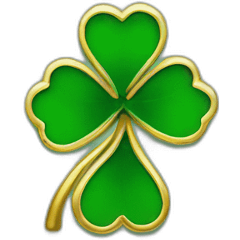 gold outline-four-leaf-clover emoji