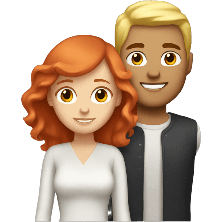 White Couple red hair guy and blonde girl emoji