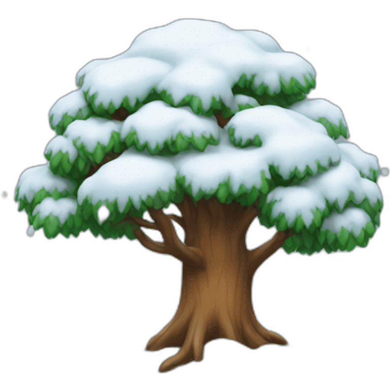 tree with snow emoji