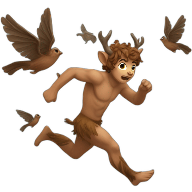 Faun that is chasing birds emoji