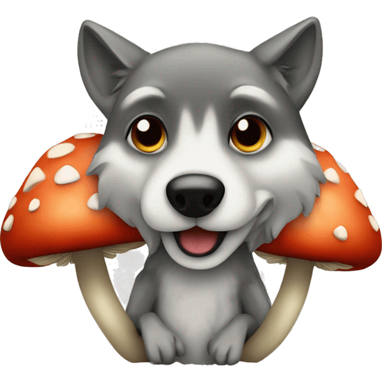 Murshroom with wolf  emoji