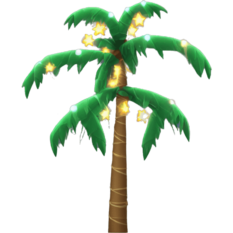 palm tree with christmas lights emoji