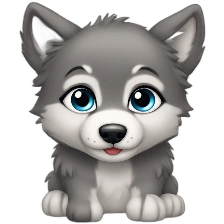 Baby wolf cute emoji