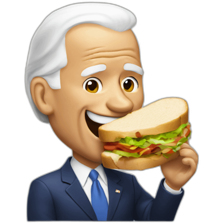 Joe Biden eating a sandwich emoji