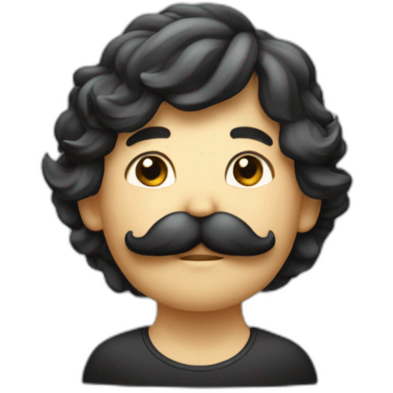 petite moustache qui a sous son nez cheveux noir plaquer d'un côté peau blanc emoji