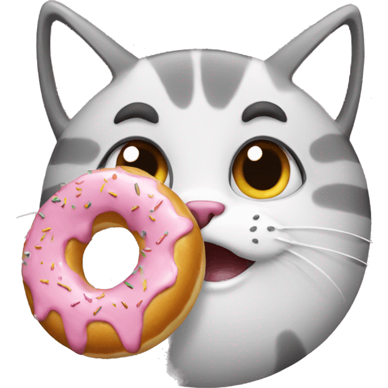 Cat eating donut emoji