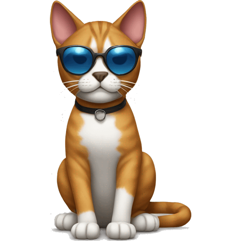 Alpha boxer cat with sunglasses emoji