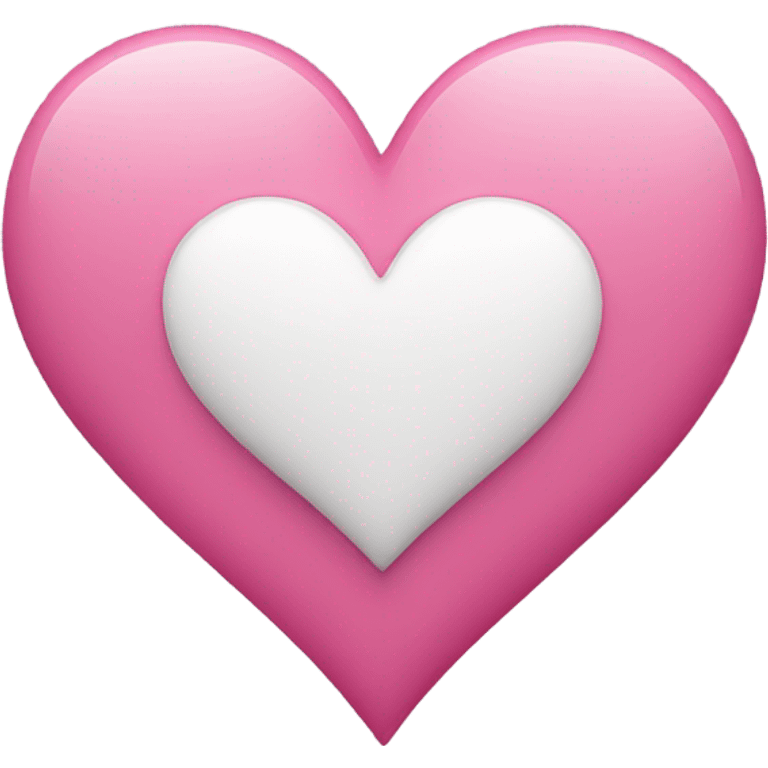 Pink heart whit white emoji