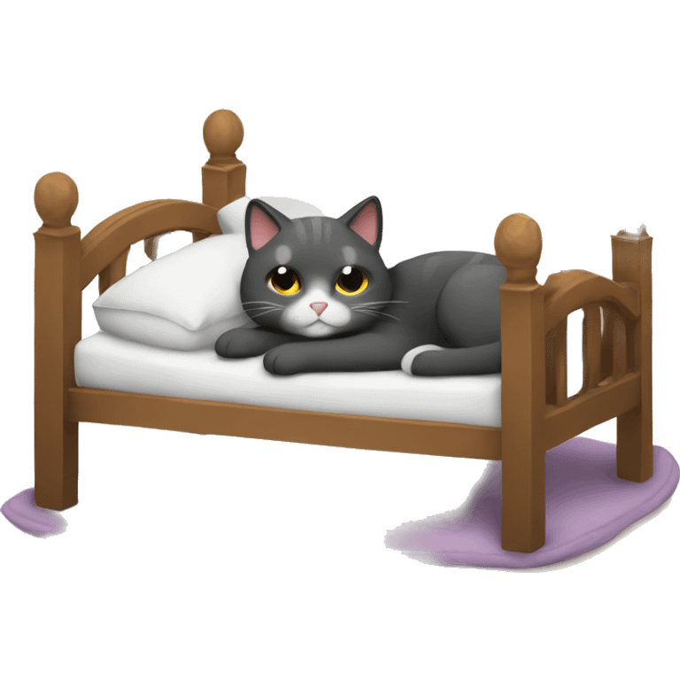 cat relaxing in bed emoji