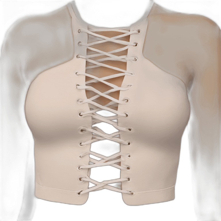 caucasian plush lace up crop top emoji