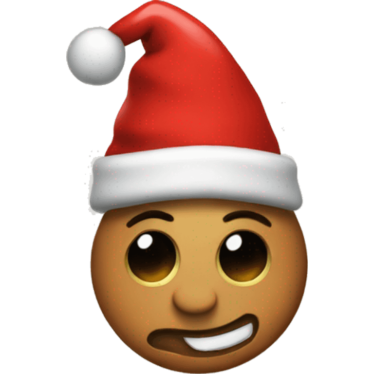 Drunk emoji with a Christmas hat emoji