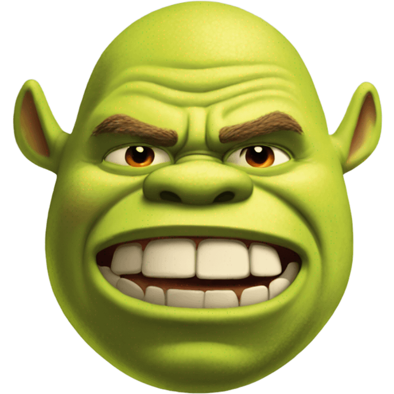 Shrek but red and angry emoji