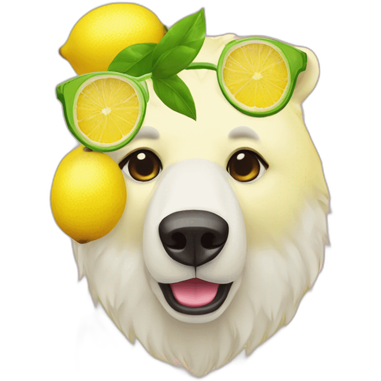 Fruit Lemon sunglasies sunrie and bear emoji