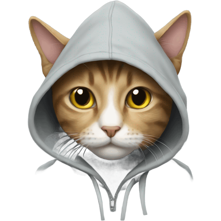 cat wearing a hoodie emoji