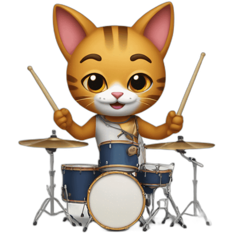 Super cat playing drum emoji