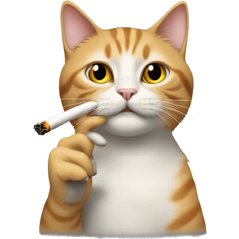 Cat smoking a cigerate emoji