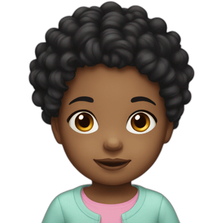 Toddler girl black curly hair emoji