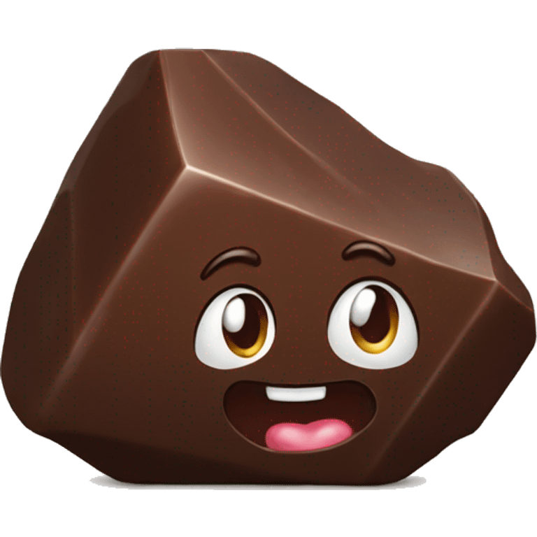 Rock eating Hershey’s chocolate emoji