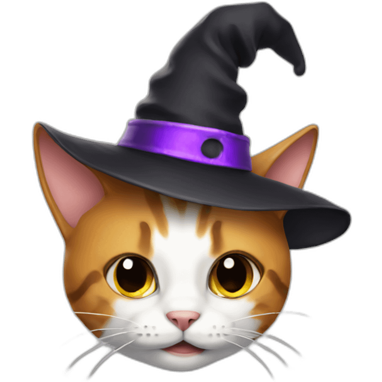 Cat wearing Halloween hat emoji