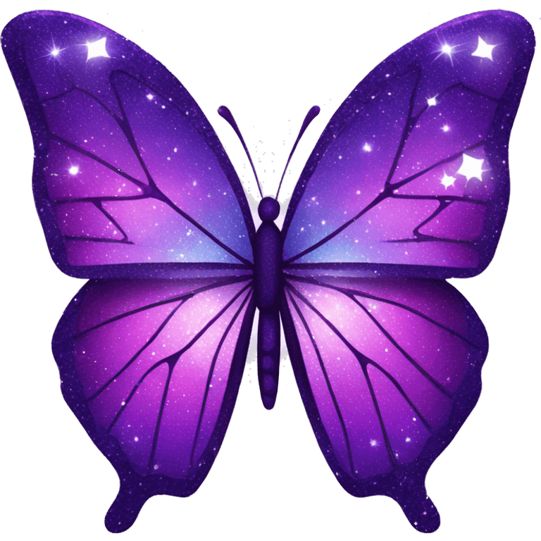 Purple-Shiny-Gem-Crystal-Glitter-Nebula-Gradient-Sparkle-Stars-Glossy-Butterfly emoji