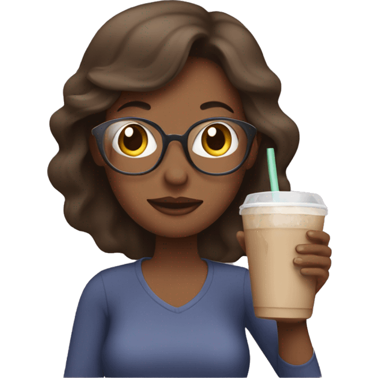 Mom drinking iced coffee  emoji