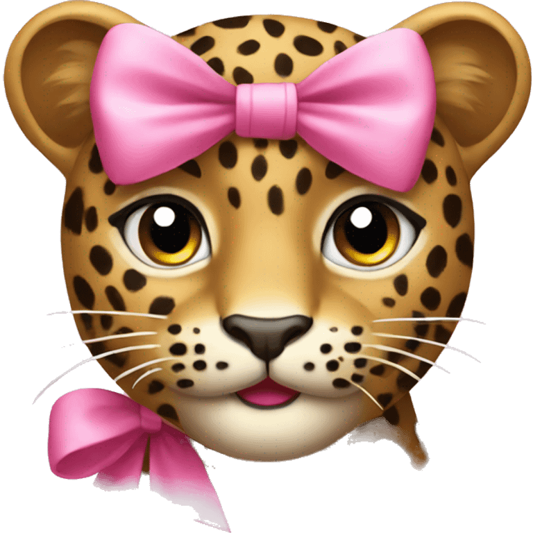 Leopard with a pink bow emoji