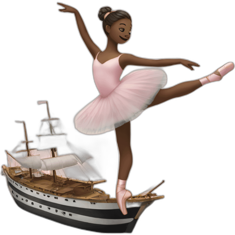 a ballerina on a ship emoji