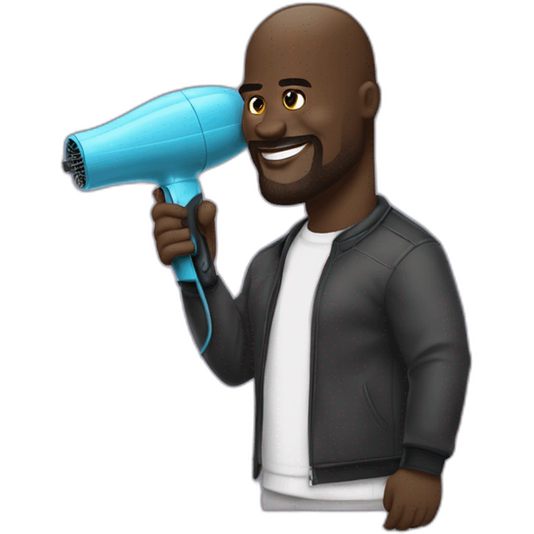 Shaquille o’neal using hairdryer emoji