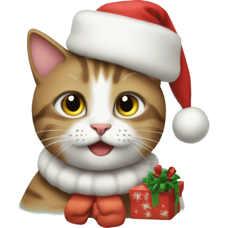 CAT celebrating christmas emoji