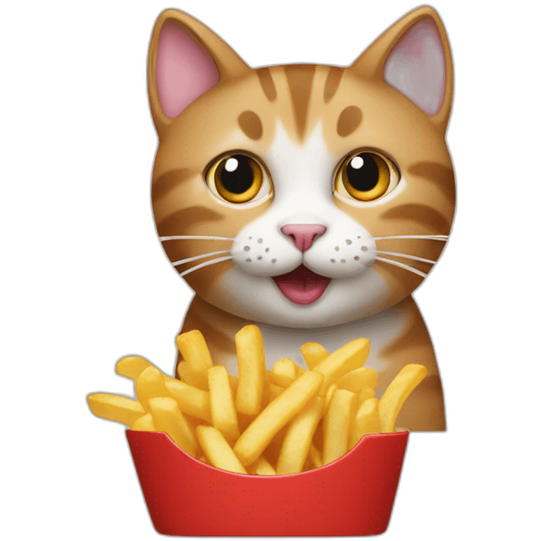 Cat eating fries emoji