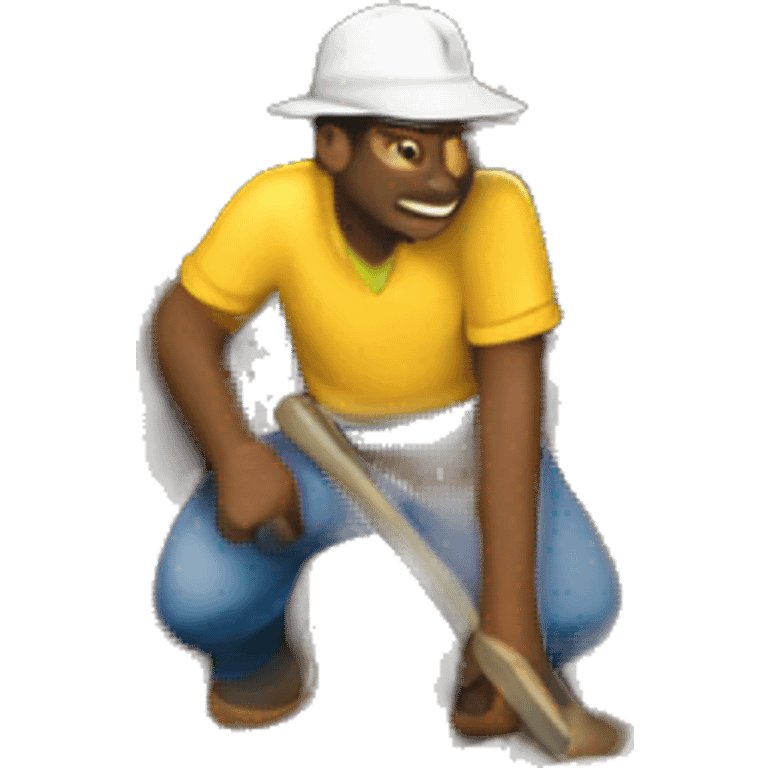 A man digging hole with gold nuggets emoji