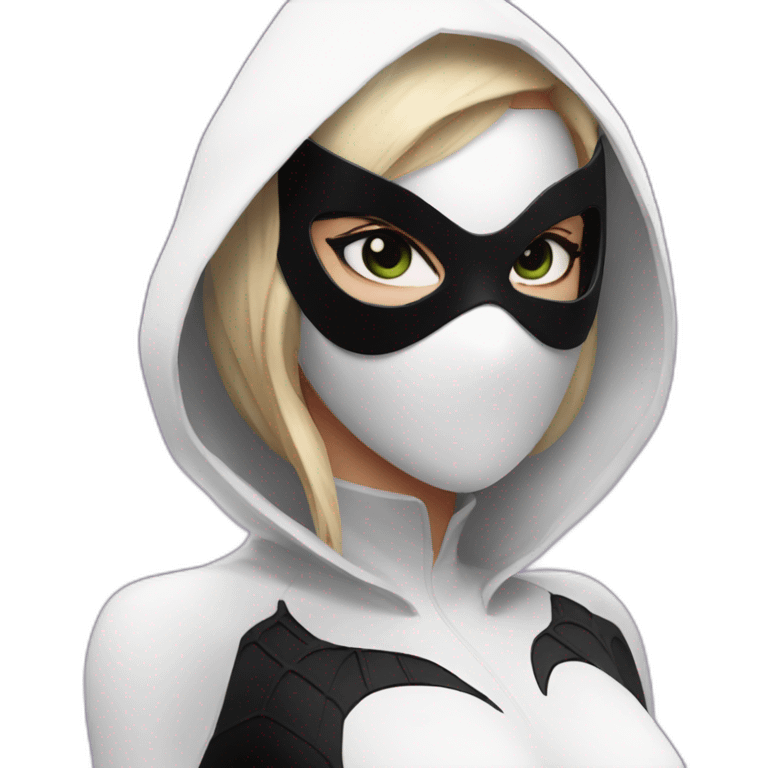 Spider Gwen wearing  a mask emoji