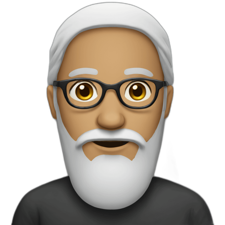 Arab man with a long beard and round glasses emoji