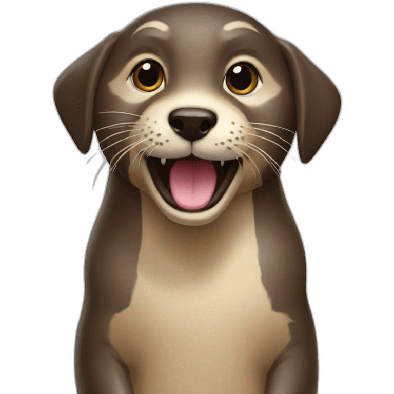 Une loutre sur un chien emoji