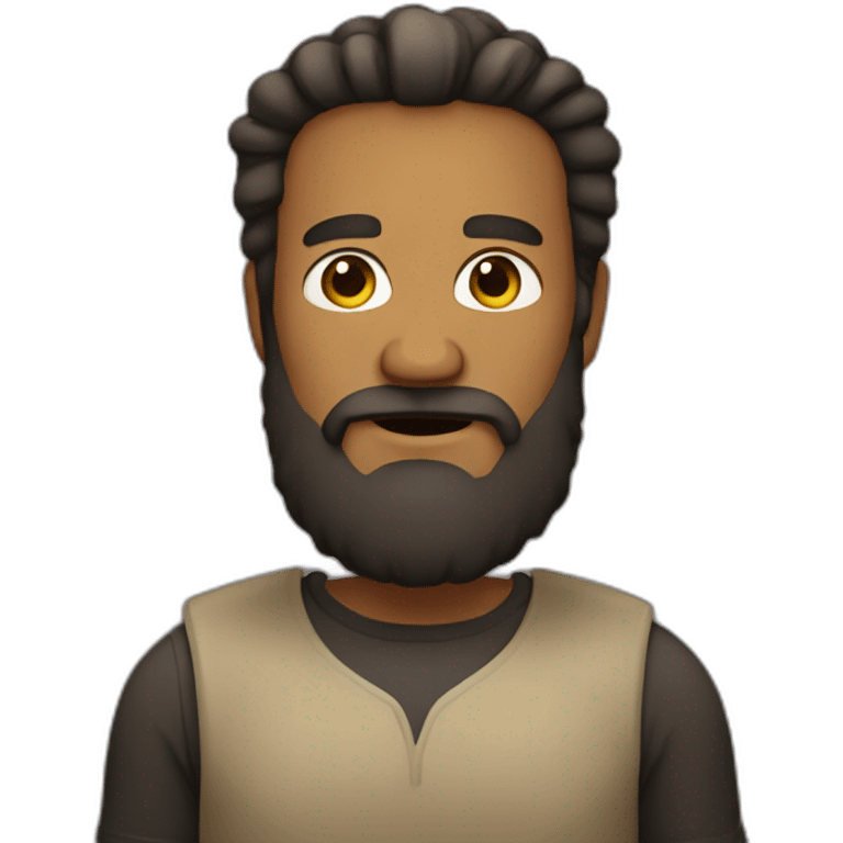 Bold man with big beard emoji