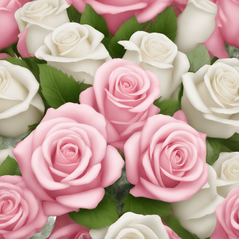 a large bouquet of pink and white roses emoji