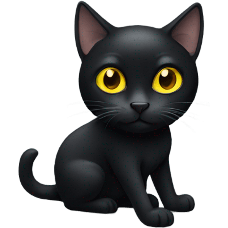 Black cat with yellow eyes  emoji