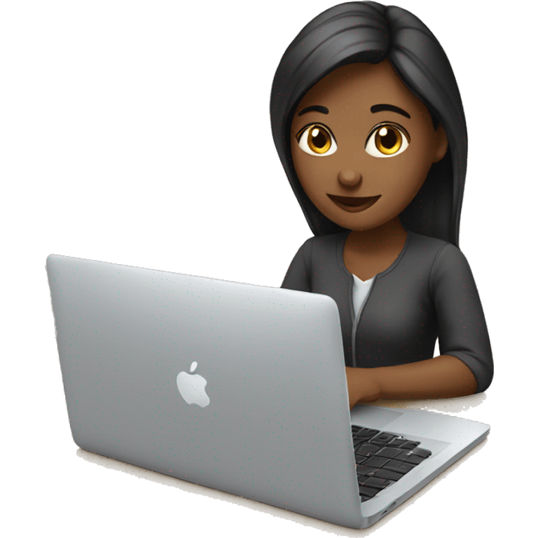 Girl working on macbook emoji