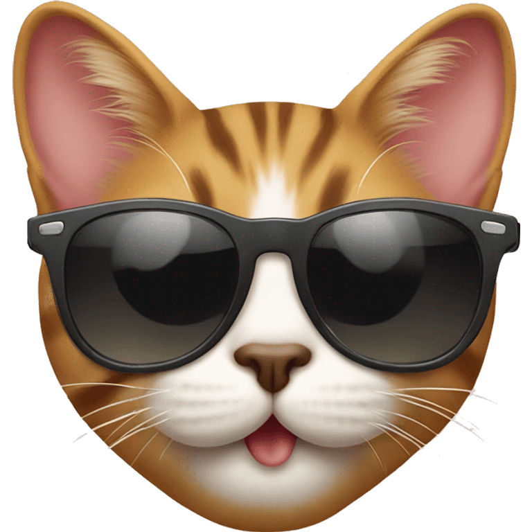 cat that is sticking out his tongue while wearing sunglasses  emoji