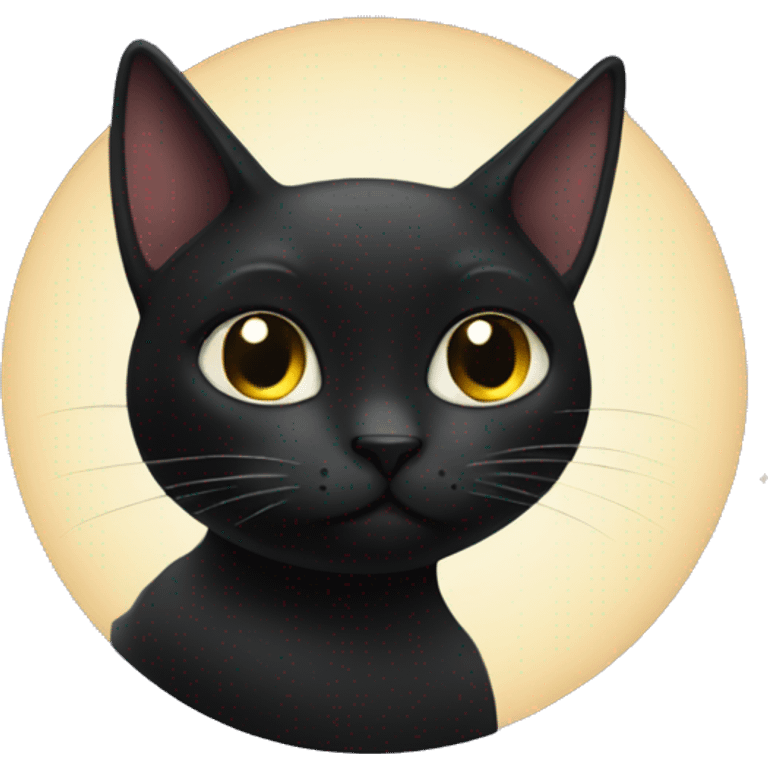 Black cat with starry eyes emoji