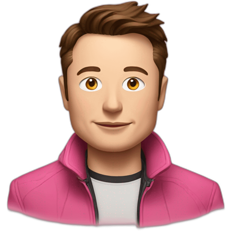 Elon musk with pink jacket  emoji