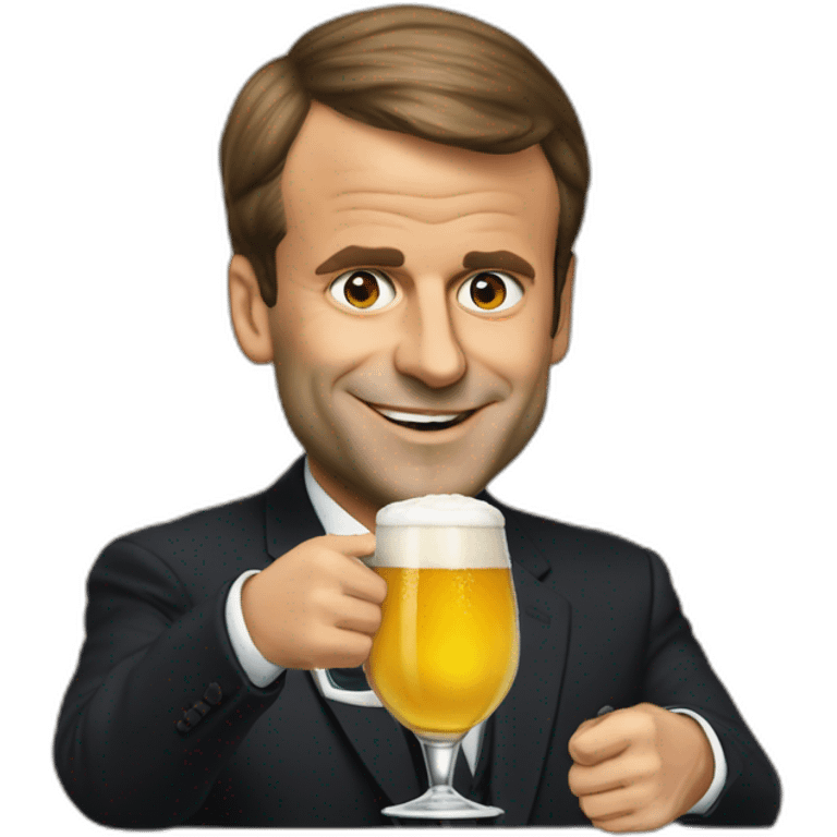 Emanuel macron drink beer emoji