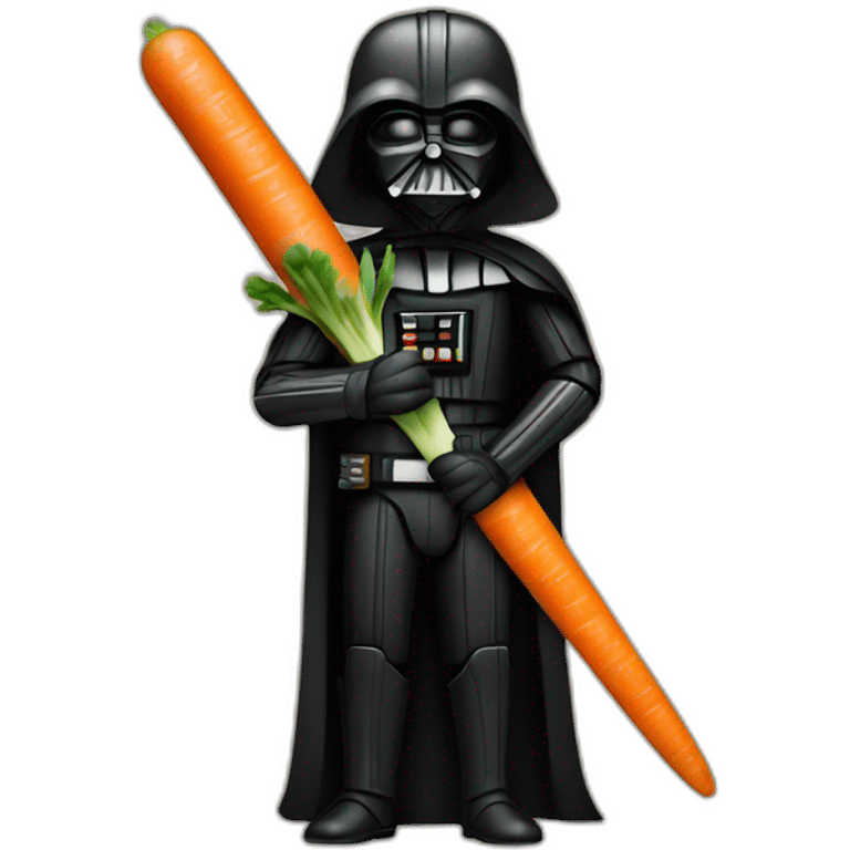 dark vador with a carrot as sword emoji