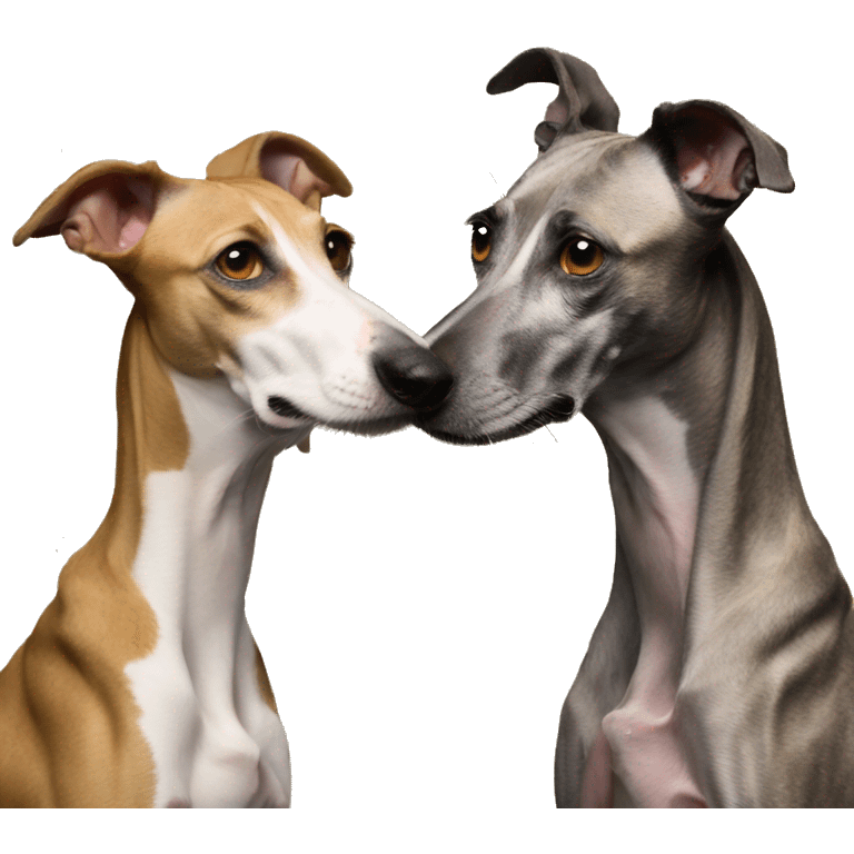 Two aristocrat dog galgo kiss emoji