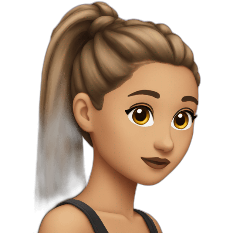 ariana grande with a ponytail emoji