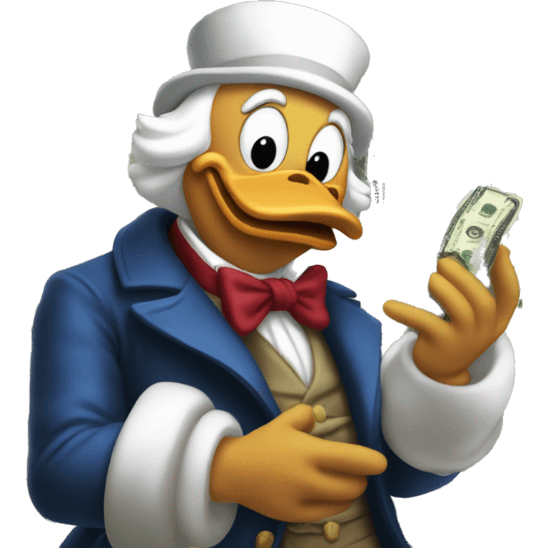 Scrooge McDuck counting money emoji