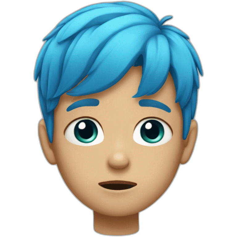 blue haired kid crying emoji