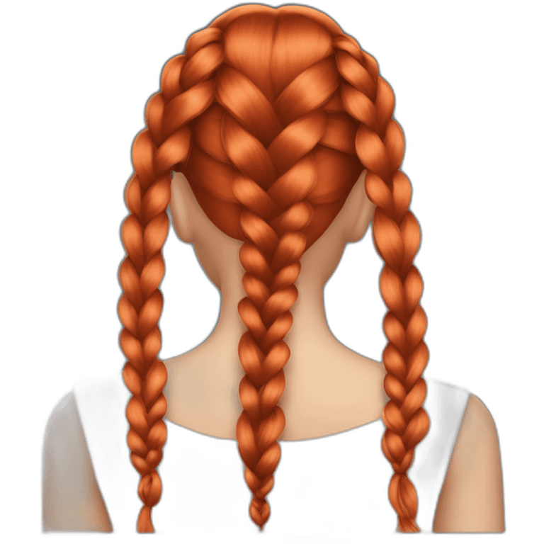 Braided red hair from behind emoji