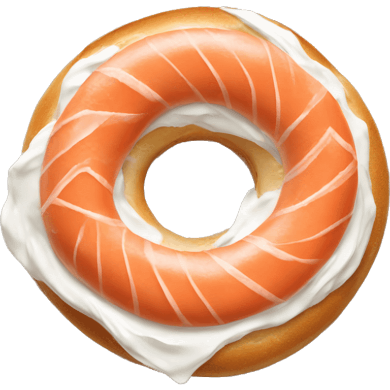 Bagel with cream cheese and salmon  emoji