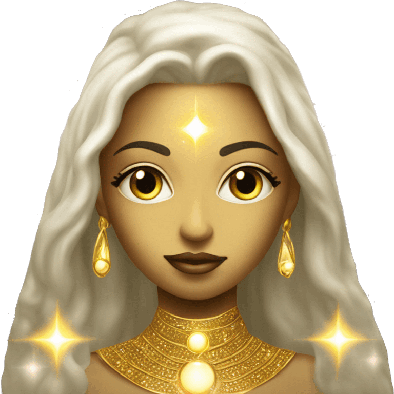 Pleiadian radiant diva woman female golden third eye emoji